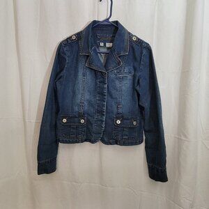 Younique Women’s Denim Jacket Size M Blue Button Front Casual Jean Coat